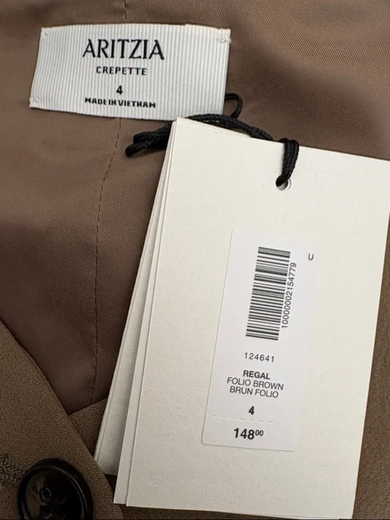 Aritzia Tan Sleeveless Button-Front Shift Dress Regal Dress 4641 - Picture 3 of 7